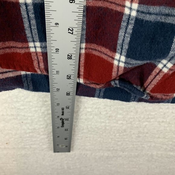 L.L.Bean Flannel Shirt Mens XL Red Plaid Cotton Slightly Fitted Button-Down 8594 - Picture 5 of 6